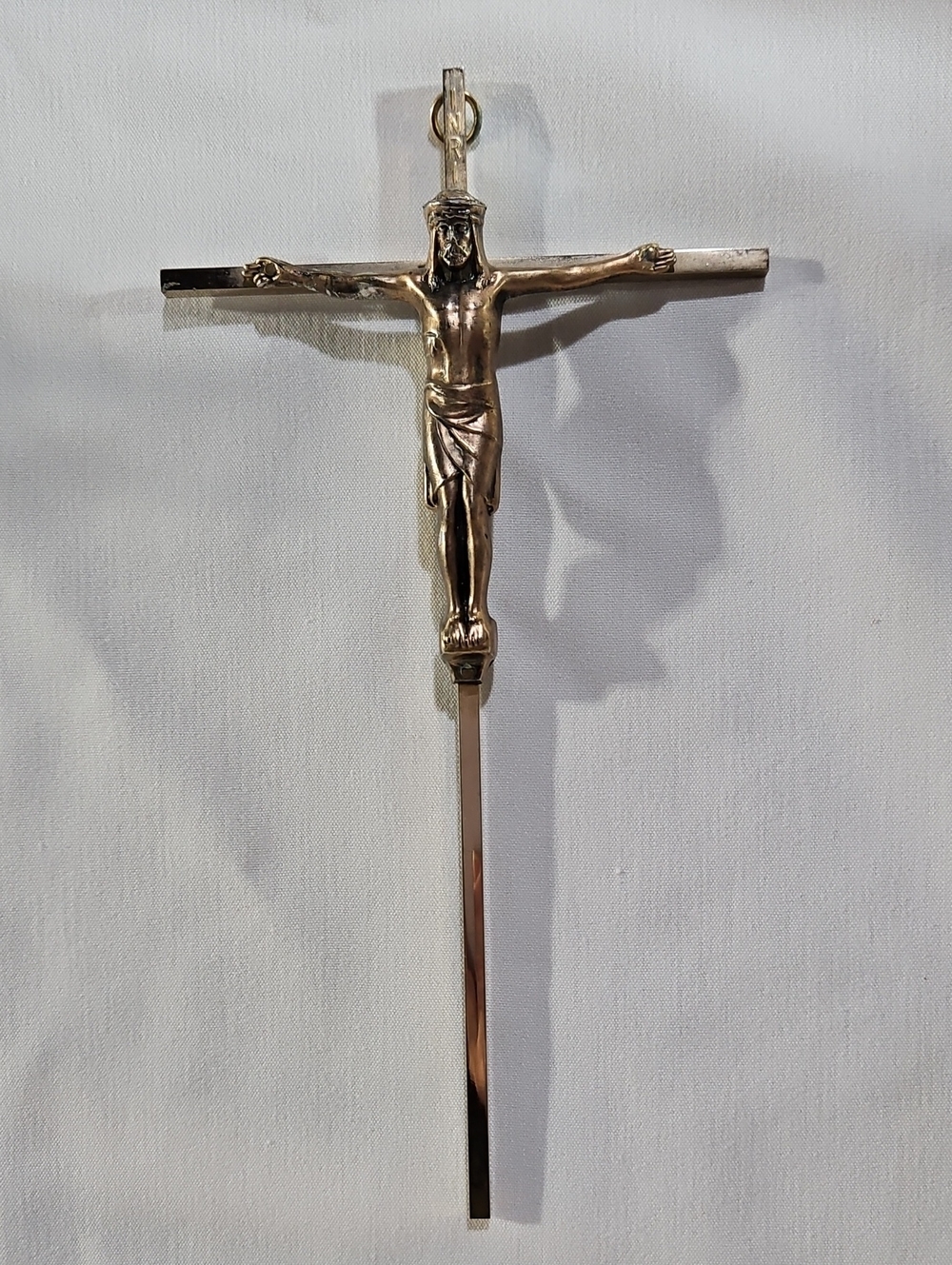 Vintage Brass & Copper Hanging Crucifix/Wall Cross
